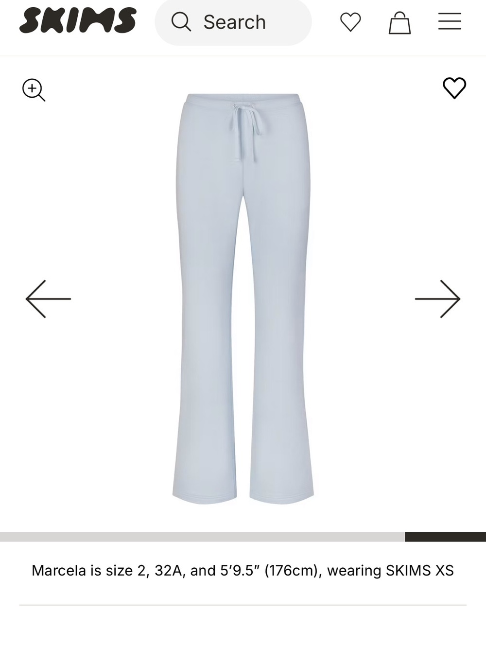 SKIMS Cropped Quarter-Zip Sweatshirt & Jogger Set - Light Blue - Picture 3 of 3